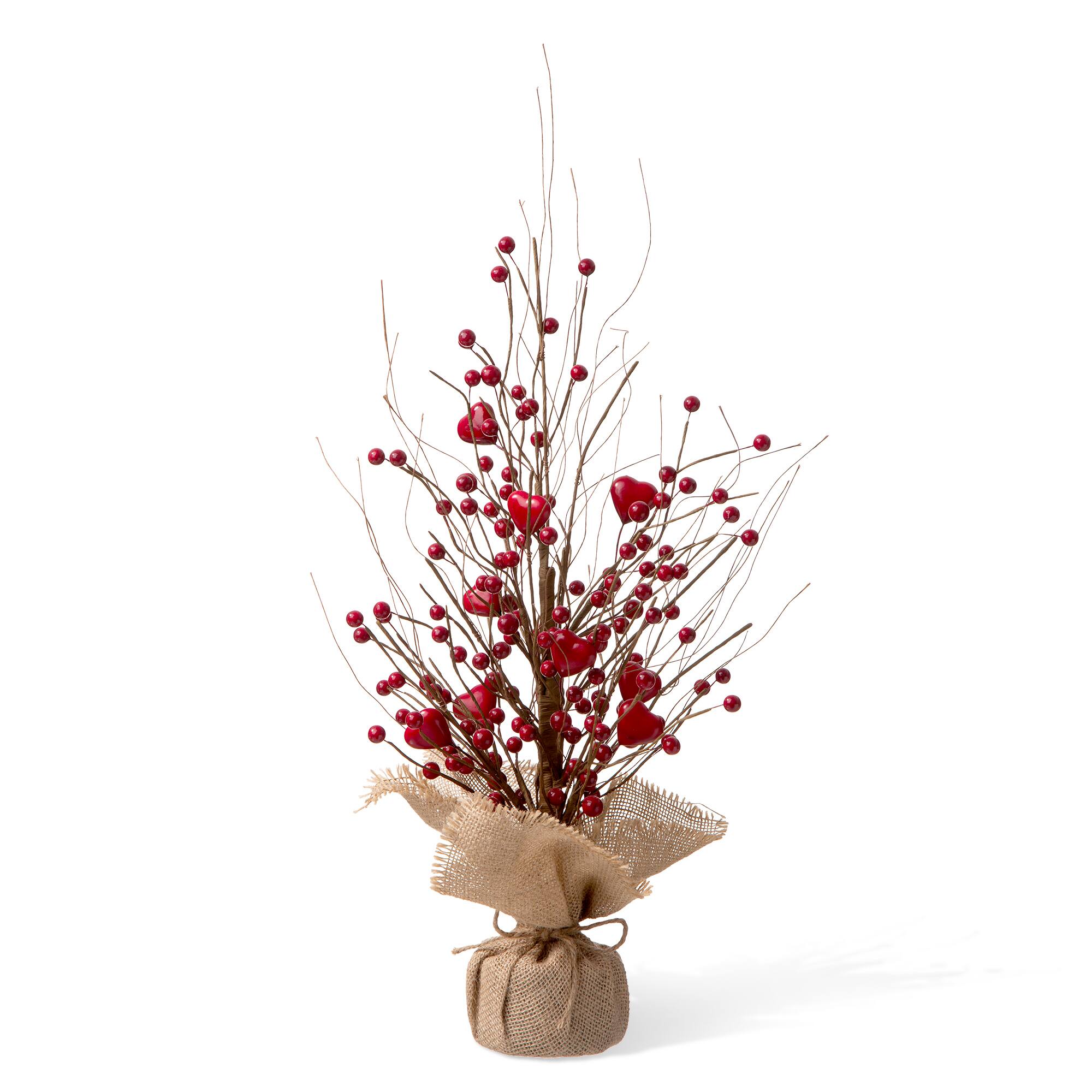 Glitzhome® 18" Valentine's Berry Heart Table Tree
